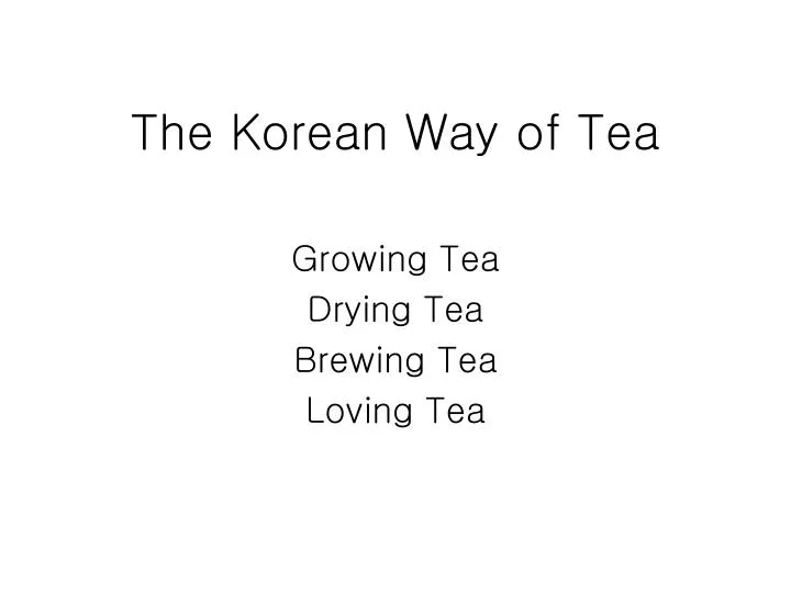 the korean way of tea