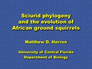 Sciurid phylogeny and the evolution of African ground squirrels