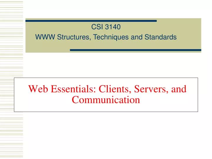 web essentials clients servers and communication