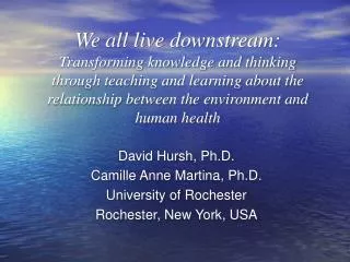 David Hursh, Ph.D. Camille Anne Martina, Ph.D. University of Rochester Rochester, New York, USA