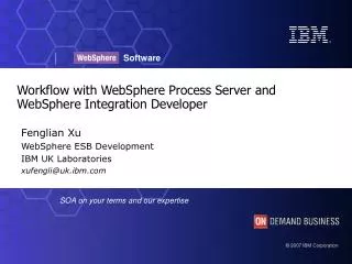 Workflow with WebSphere Process Server and WebSphere Integration Developer