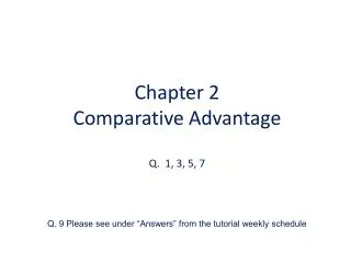Chapter 2 Comparative Advantage Q. 1, 3, 5, 7