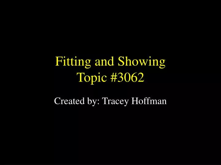 fitting and showing topic 3062