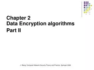 Chapter 2 Data Encryption algorithms Part II