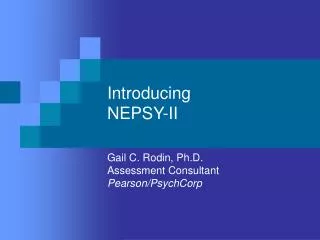 Introducing NEPSY-II