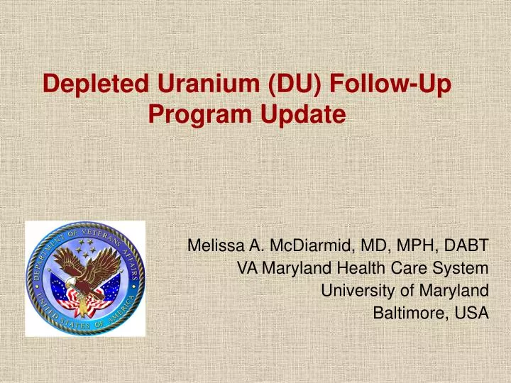 depleted uranium du follow up program update