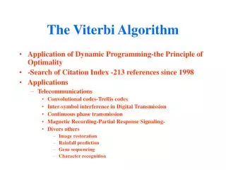The Viterbi Algorithm