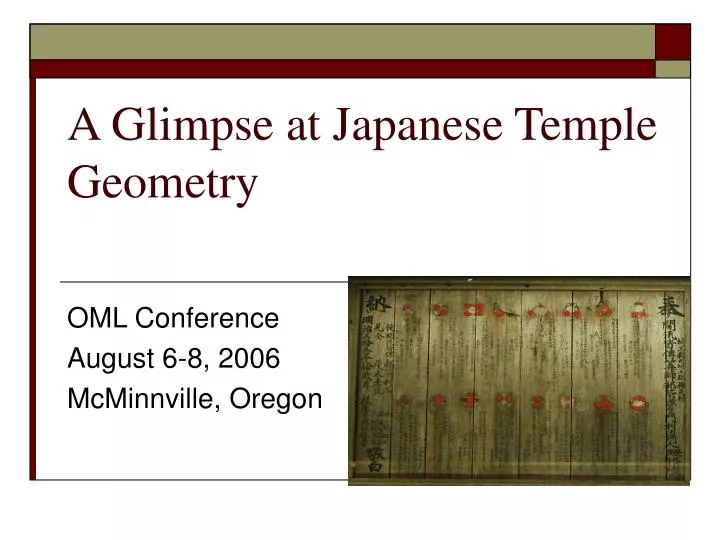 a glimpse at japanese temple geometry