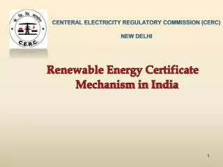 CENTERAL ELECTRICITY REGULATORY COMMISSION (CERC) NEW DELHI