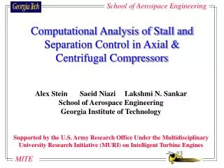 Computational Analysis of Stall and Separation Control in Axial &amp; Centrifugal Compressors