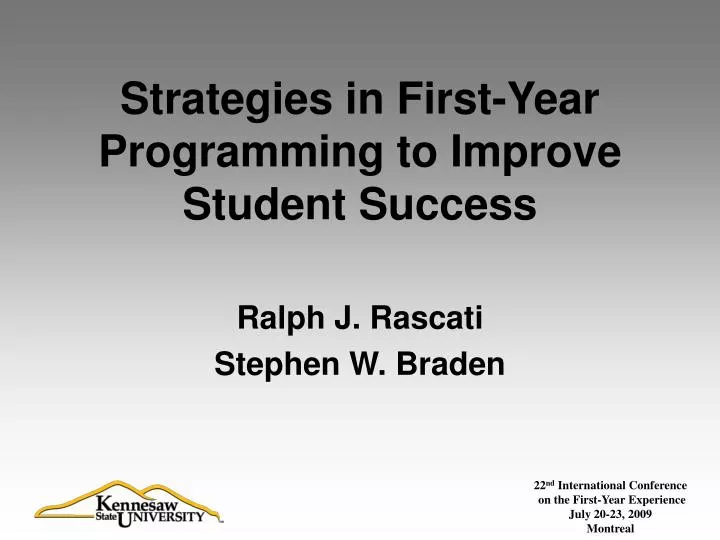 strategies in first year programming to improve student success