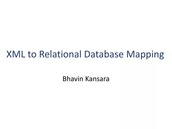 xml to relational database mapping