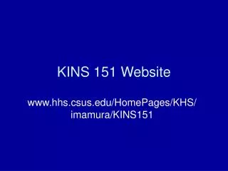 KINS 151 Website
