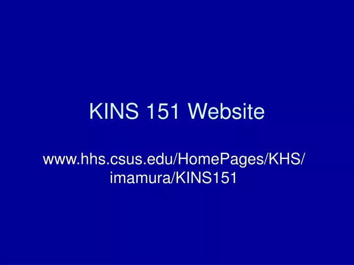 kins 151 website