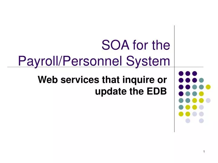 soa for the payroll personnel system