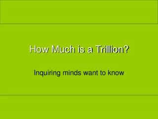 How Much is a Trillion?