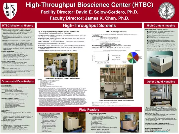 high throughput bioscience center htbc