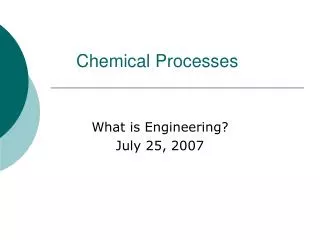Chemical Processes