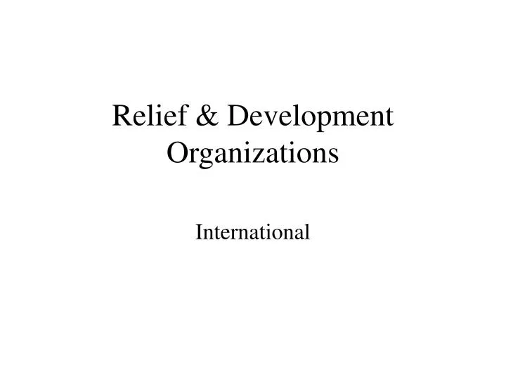 relief development organizations