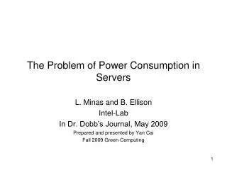 The Problem of Power Consumption in Servers