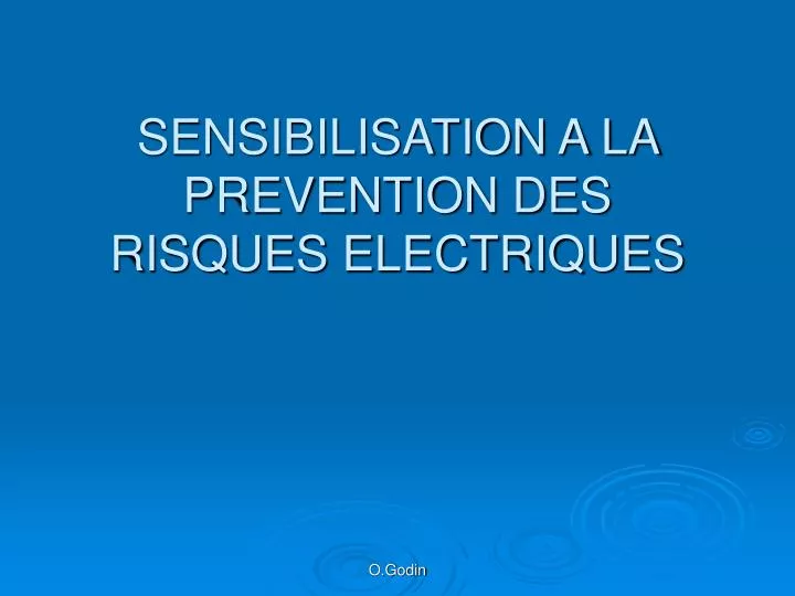 sensibilisation a la prevention des risques electriques