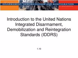 Introduction to the United Nations Integrated Disarmament, Demobilization and Reintegration Standards (IDDRS)