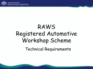 RAWS Registered Automotive Workshop Scheme