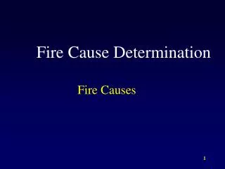 Fire Cause Determination