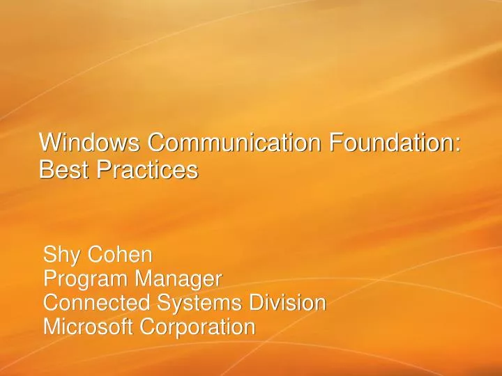 windows communication foundation best practices