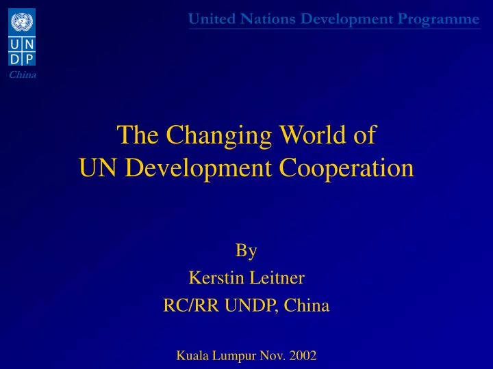 the changing world of un development cooperation