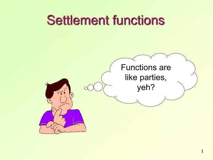 settlement functions