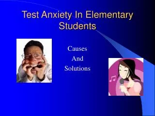 Test Anxiety In Elementary Students