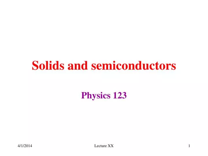 solids and semiconductors