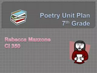 Poetry Unit Plan 7 th Grade