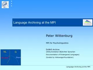 Language Archiving at the MPI