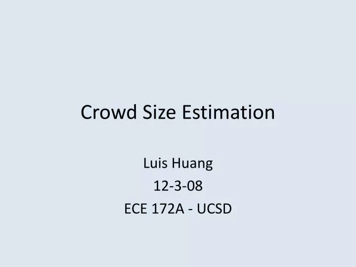 crowd size estimation