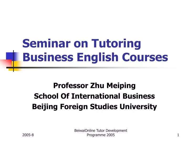 seminar on tutoring business english courses