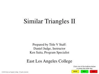 Similar Triangles II