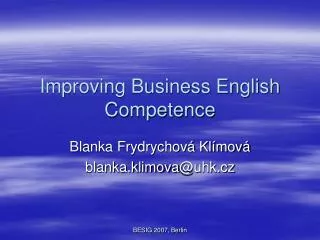 Improving Business English Competence