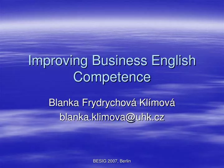 improving business english competence