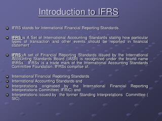 introduction to ifrs