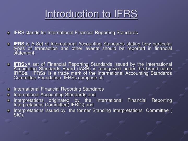 introduction to ifrs