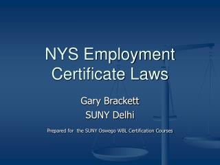 NYS Employment Certificate Laws