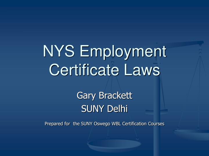 nys employment certificate laws