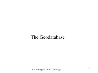 The Geodatabase
