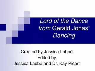 Lord of the Dance from Gerald Jonas’ Dancing