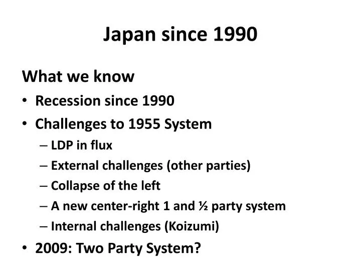 japan since 1990