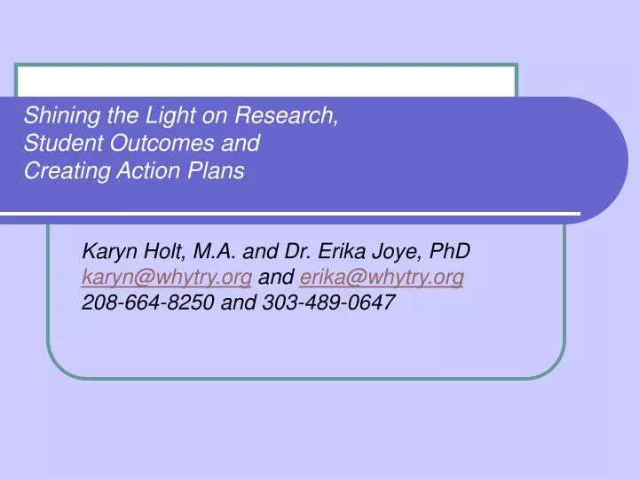 shining the light on research student outcomes and creating action plans