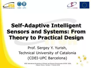 Self-Adaptive Intelligent Sensors and Systems: From Theory to Practical Design