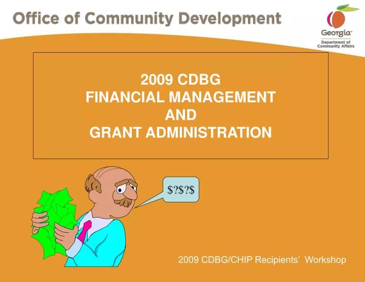 2009 cdbg financial management and grant administration